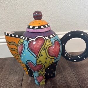 Charma Designs Whimsical Heart Vintage Teapot